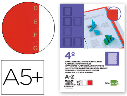 Juego de separadores alfabético Liderpapel 4º PVC